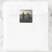 The Angelus, 1857-59 Quadratischer Aufkleber (Tasche)