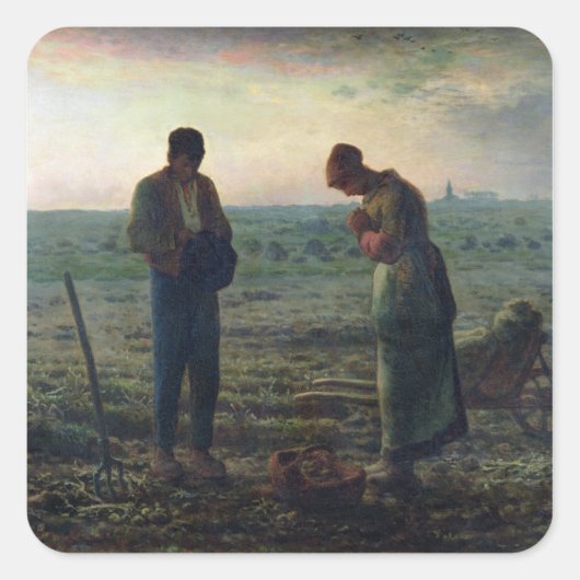 The Angelus, 1857-59 Quadratischer Aufkleber (Vorderseite)