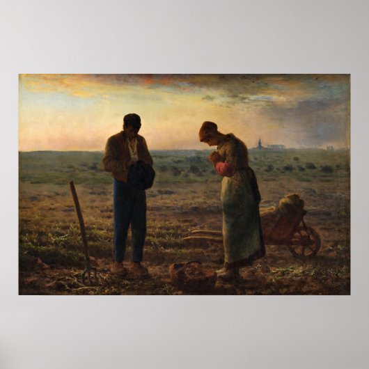 The Angelus by Jean-Francois Millet Poster (Vorne)