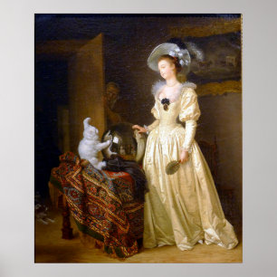 The Angora Cat - Fragonard Animal Portrait Poster