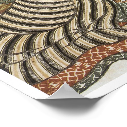 The Angry Drinker, Kiyomitsu II, 1830 Poster (Ecke)