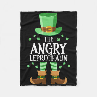The Angry Leprechaun St Patricks Day Family Matchi Fleecedecke