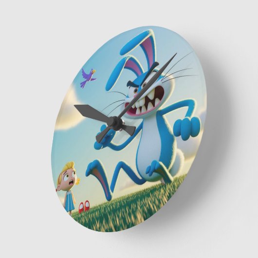 The angry rabbit runde wanduhr (Winkel)