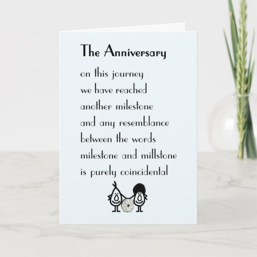 The Anniversary A Funny Wedding Anniversary Poem Dankeskarte (Vorderseite)