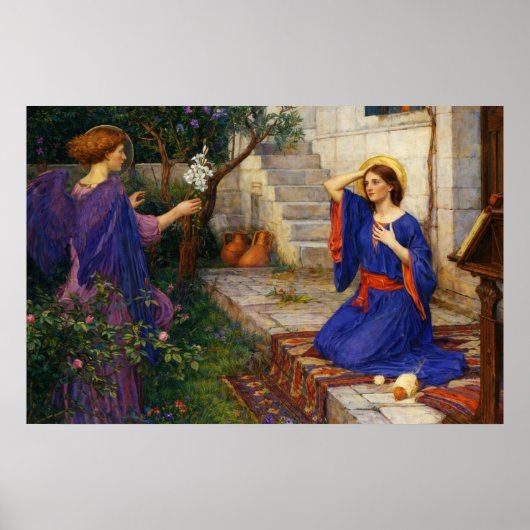 The Annunciation by John William Waterhouse Poster (Vorne)