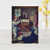 The Annunciation by Joos van Cleve: Blank Karte (Gelbe Blume)