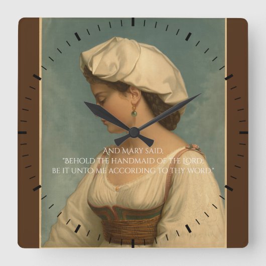 The Annunciation Quadratische Wanduhr (Vorderseite)