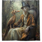 🎩 The Antique Hater - Surrealist Porträt Duschvorhang (Vorderseite)