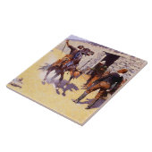 "The Apaches - The Alarm" von Frederic Remington Fliese (Seite)