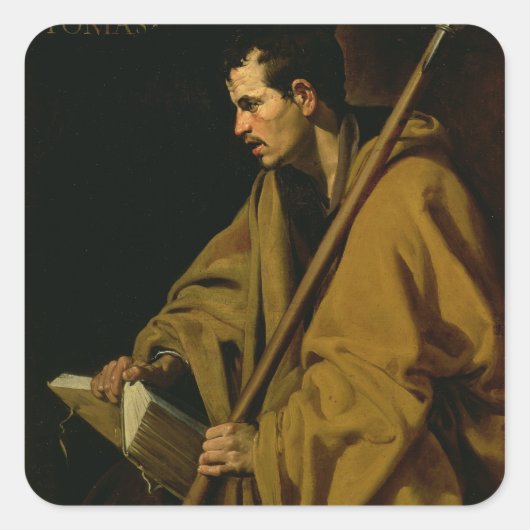 The Apostle St. Thomas, c.1619-20 Quadratischer Aufkleber (Vorderseite)