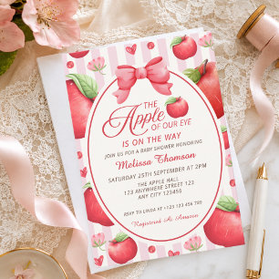 The Apple Of Our Eye Coquette Rot Pink Baby Shower Einladung