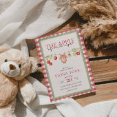 The Apple of Our Eye Red Gingham Baby Shower  Einladung