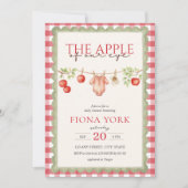 The Apple of Our Eye Red Gingham Baby Shower  Einladung (Vorderseite)