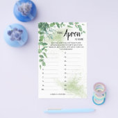 The Apron Game Eucalyptus Bridal Shower Game Card Flyer (Einzeln)