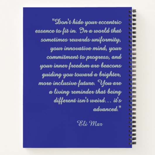 The Aquarius Lady: Handcrafted Custom notebook Notizblock (Rückseite)