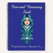 The Aquarius Lady: Handcrafted Custom notebook Notizblock (Vorderseite)
