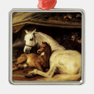 THE ARAB TENT WITH HORSES AND OTHER ANIMALS ORNAMENT AUS METALL