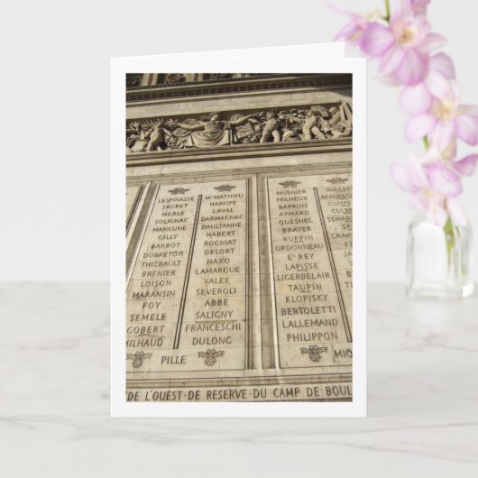 The Arc de Triomphe Memorial, Paris, Frankreich Karte (Orchidee)