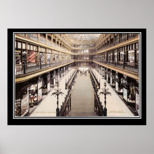 The Arcade in Cleveland um 1900 Poster