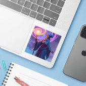 The Arcane Path - Square Vinyl Aufkleber (Laptop mit iPhone)