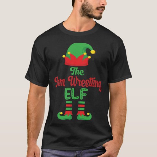 The arm wrestling elf matching family group for fa T-Shirt (Vorderseite)