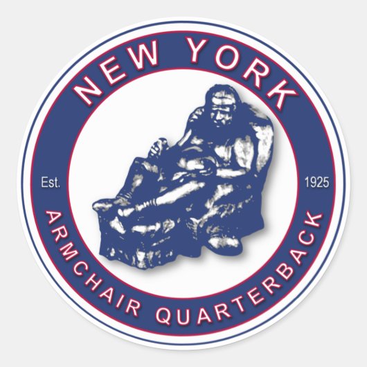 THE ARMCHAIR QB - New York Giants Runder Aufkleber (Vorderseite)