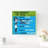 The Armor of God Quadratische Wanduhr (Zuhause)
