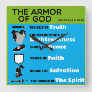 The Armor of God  Quadratische Wanduhr