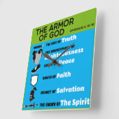 The Armor of God Quadratische Wanduhr (Winkel)