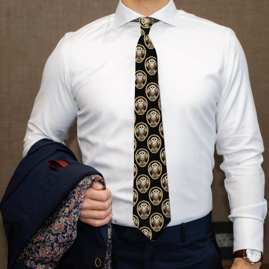The Art Déco Owl - Historische Epoche der 30er Jah Krawatte