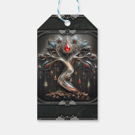 The Art Deco Tree of Life design. Geschenkanhänger (Rückseite)