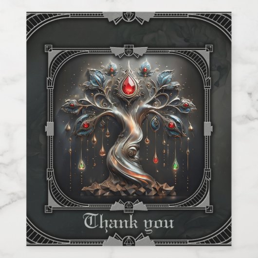  The Art Deco Tree of Life design.  Weinetikett (Einzelnes Label)