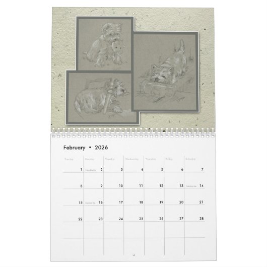 The Artful Westie 12 Month Calendar by Borgo Kalender (Feb 2026)