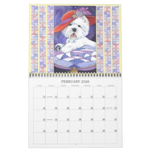 The Artful Westie 2016 Calendar Kalender (Feb 2026)