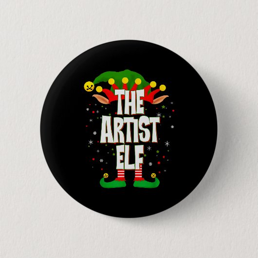 The Artist Elf Christmas Button (Vorderseite)