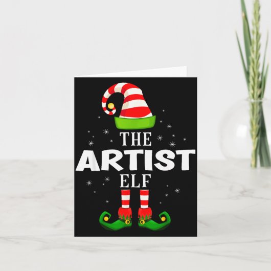 The Artist Elf Christmas Pjs Matching Pajama Karte (Vorderseite)