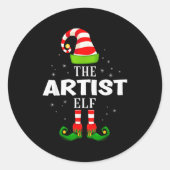 The Artist Elf Christmas Pjs Matching Pajama Runder Aufkleber (Vorderseite)