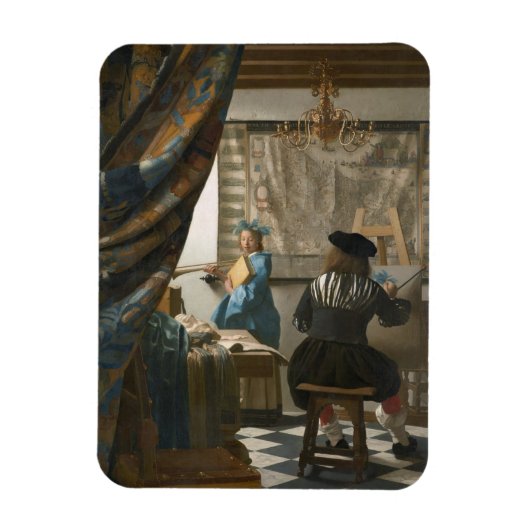 The Artist’s Studio, C.1665-66 (Öl gegen Kanvas) Magnet (Vertikal)