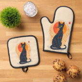 The Artistic Cat Ofenhandschuh & Topflappen-Set (Oben Unten)