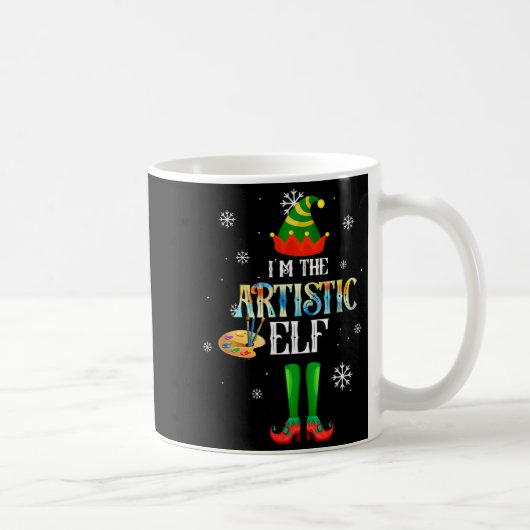 The Artistic Elf Squad Elf Family Christmas Pajama Kaffeetasse (Rechts)