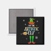 The Artistic Elf Squad Elf Family Christmas Pajama Magnet (Vorderseite/Rückseite)