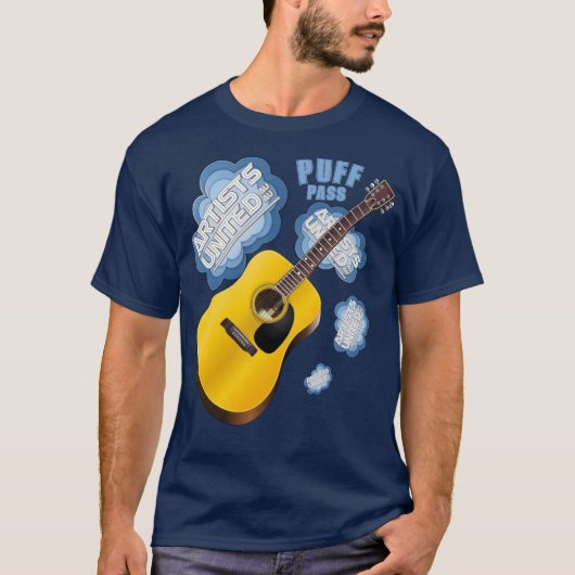 The Artists United Puff Pass of Guitar T-Shirt (Vorderseite)