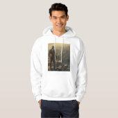 The Ascendant Guardian: Cyberpunk Futuristic Art Hoodie (Vorne ganz)
