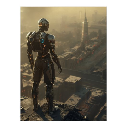The Ascendant Guardian: Futuristic Sci Fi Art Poster (Vorderseite)