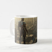 The Ascendant Guardian: Sci Fi Cyberpunk Mug Kaffeetasse (Vorderseite Links)