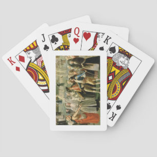 The Ascent of a Hot-Air Balloon in Madrid, detail Spielkarten