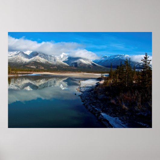 The Athabasca River in Jasper National Park Poster (Vorne)