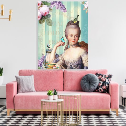 Thé au Petit Trianon Leinwanddruck (Insitu (Wohnzimmer))