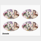 Thé au Petit Trianon - Rose Ovaler Aufkleber (Blatt)