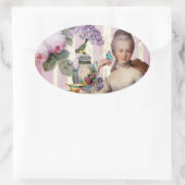 Thé au Petit Trianon - Rose Ovaler Aufkleber (Tasche)